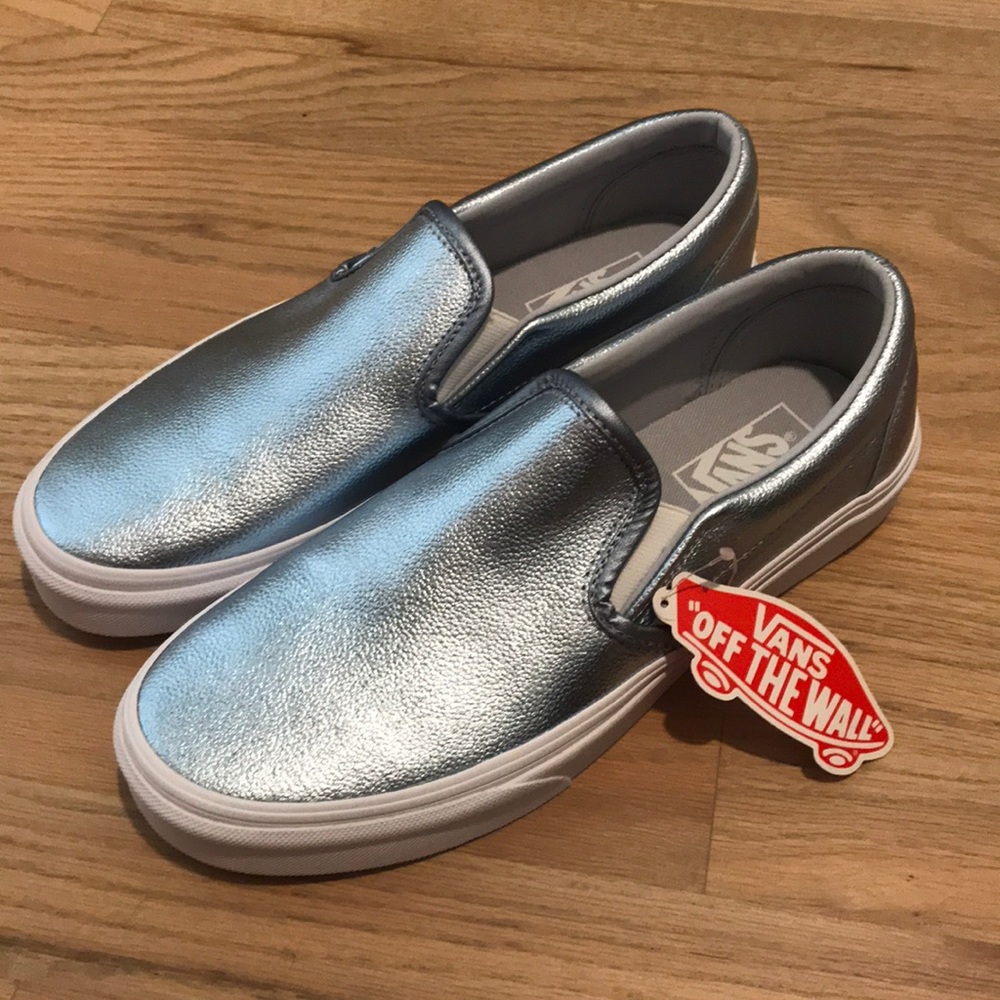 Vans Slip Ons Metallic Blue